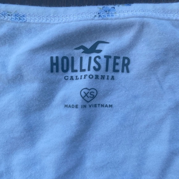 Hollister White Floral Long-sleeved Scoop Neck Tee Size XS - Picture 4 of 12